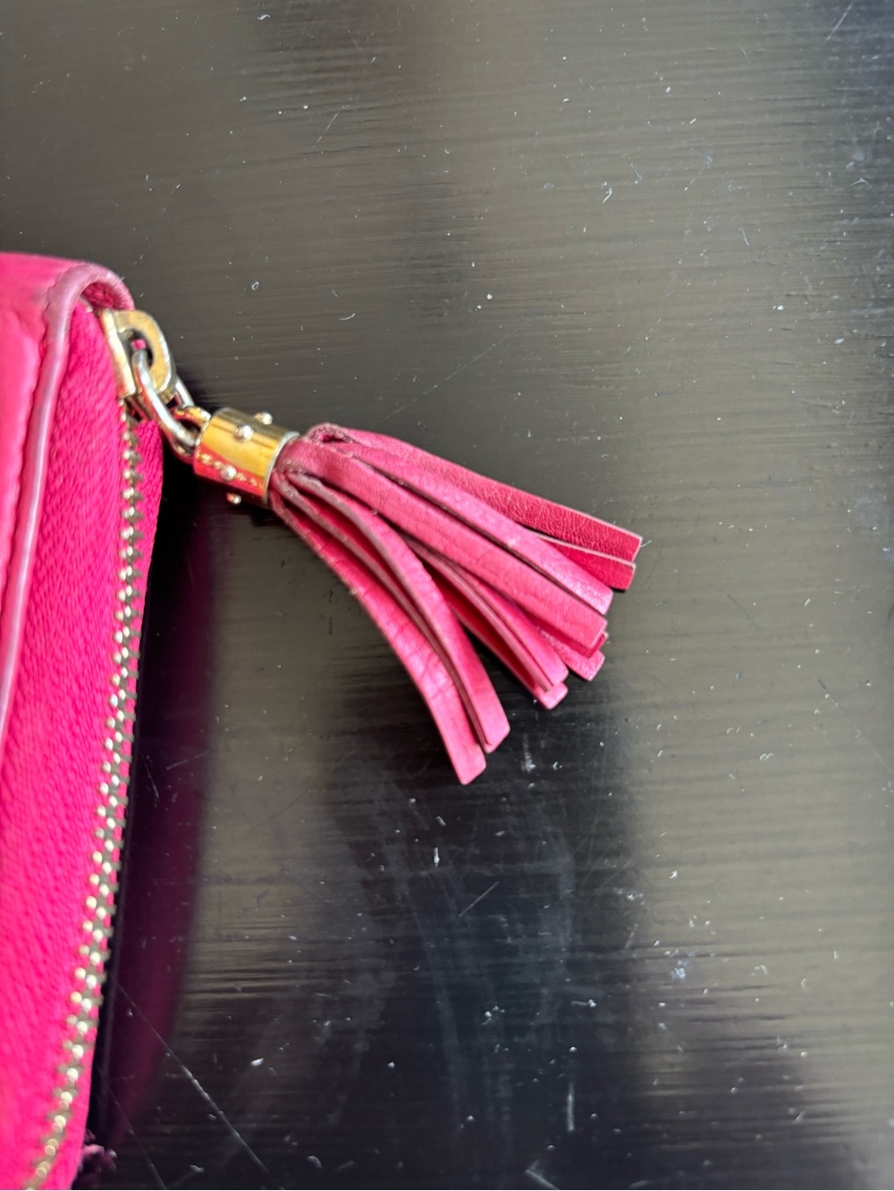 Gucci Pink Leather Zip-Around Wallet with Tassel - Picture 8 of 10